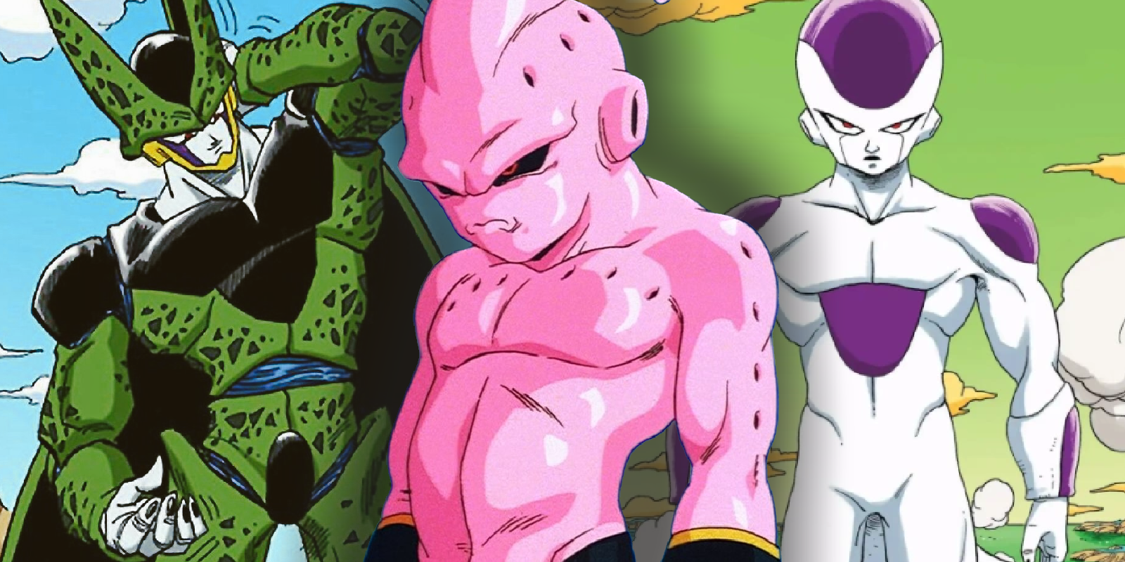 Kid Buu with Perfect Cell and Final Form Frieza from Dragon Ball Z