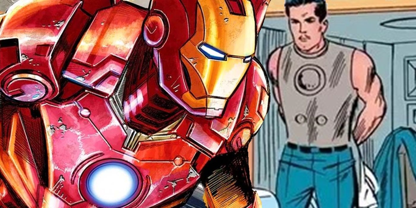 Iron Man and his old chest plate
