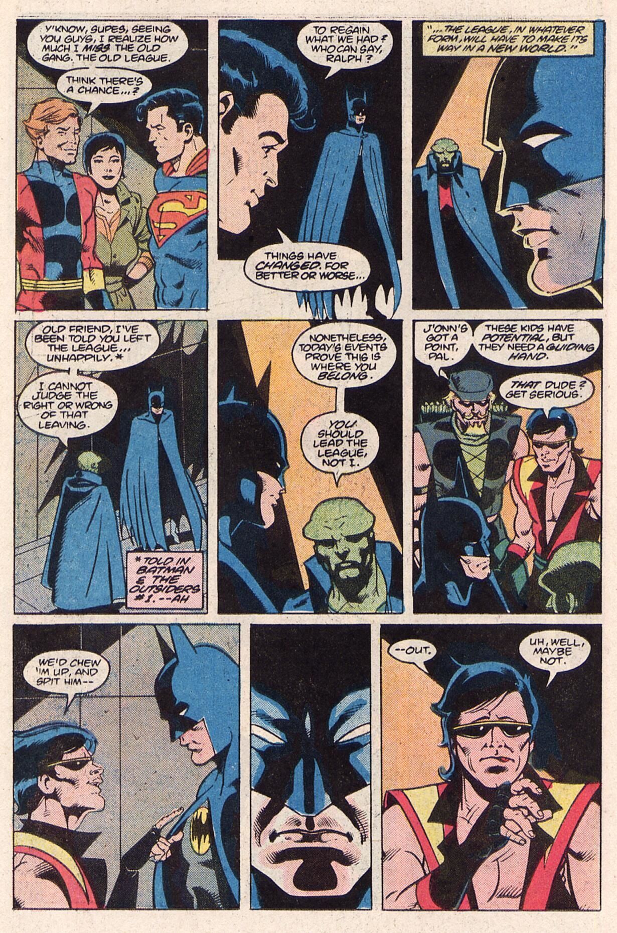 Какова была тайная причина, по которой Бэтмен воссоединился с Лигой справедливости после кризиса?
