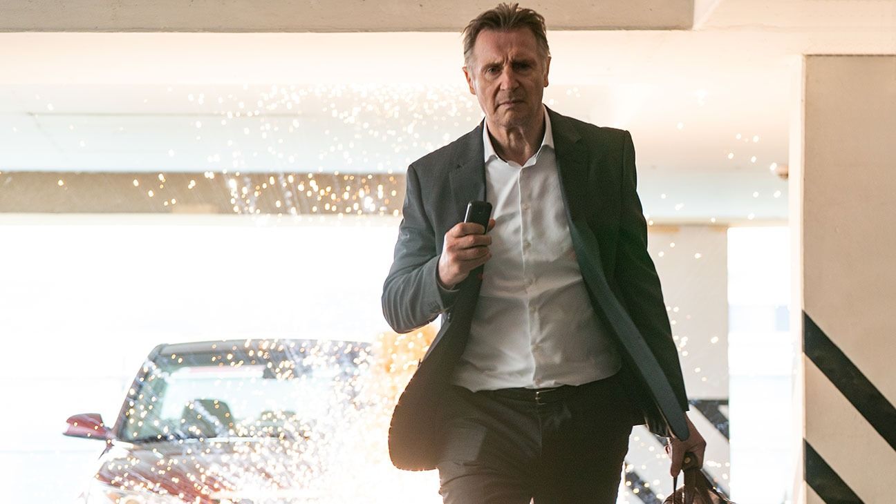 Liam Neeson blowing up a car in Memory