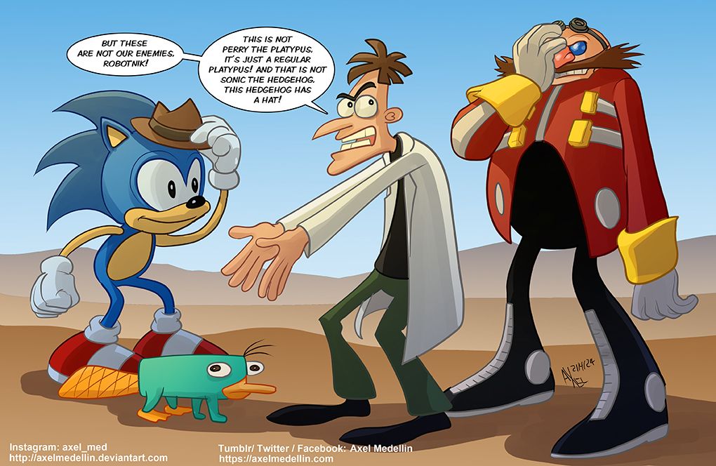 Sonic and Perry the Platypus