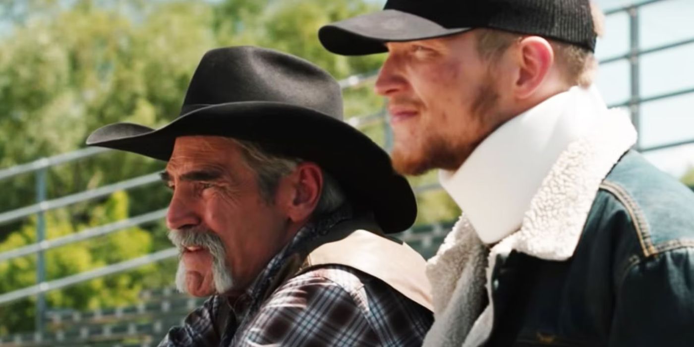 Lloyd and Jimmy have a bonding moment on Yellowstone.