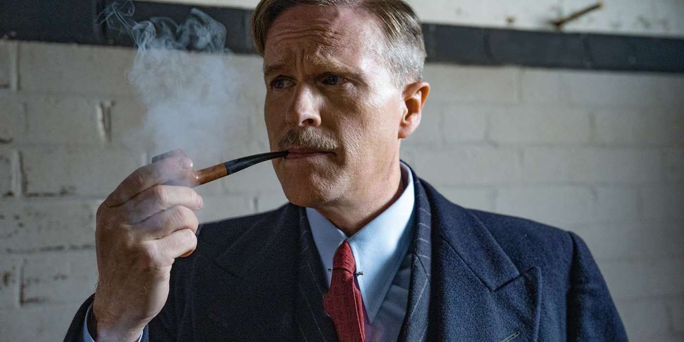 Cary Elwes as Brigadier Gubbins 'M' smokes a pipe