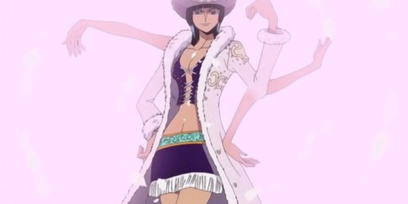 Nico Robin using her Devil Fruit while wearing her Arabasta outfit in One Piece
