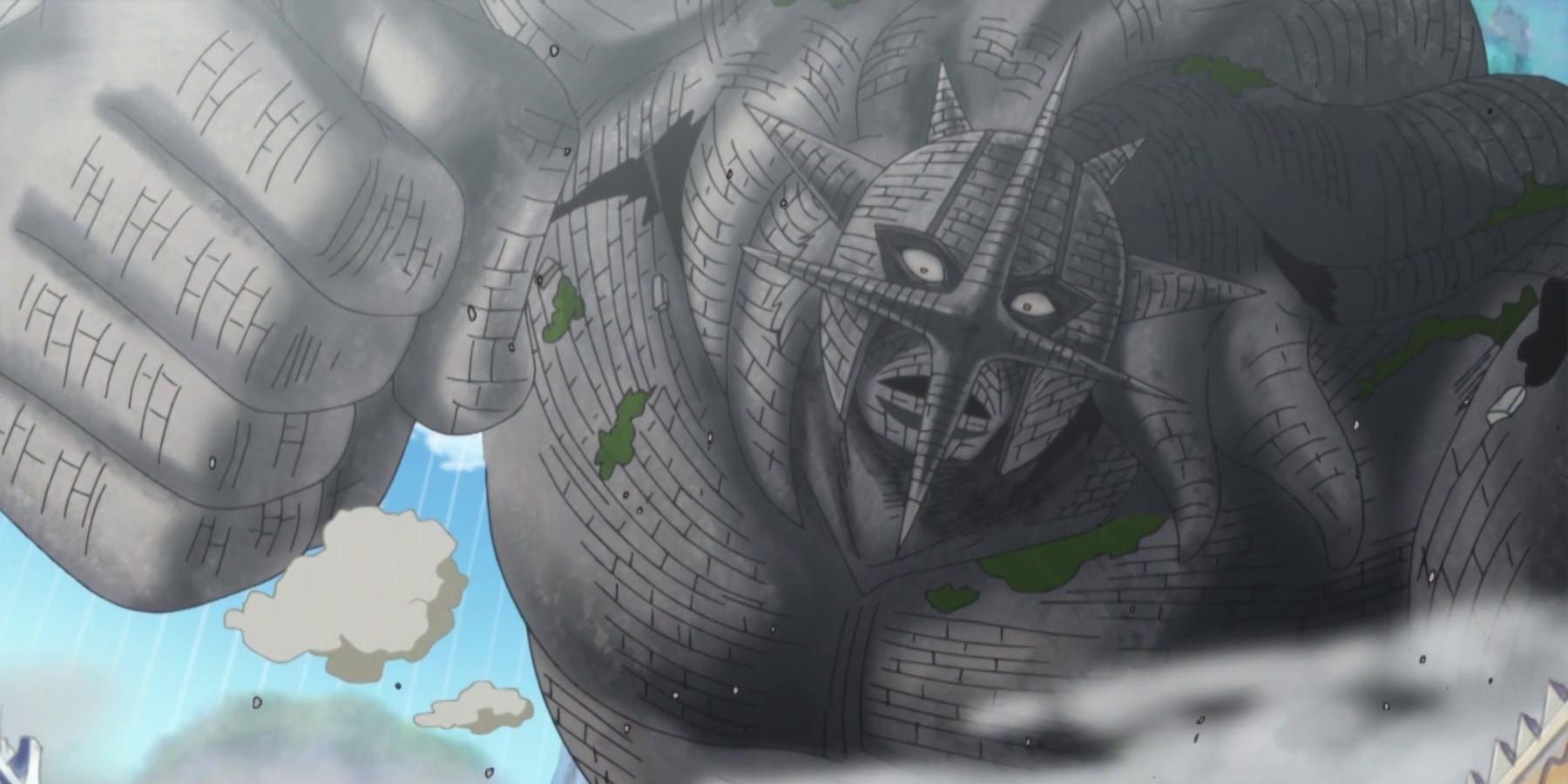one piece pica attacks in his giant stone form