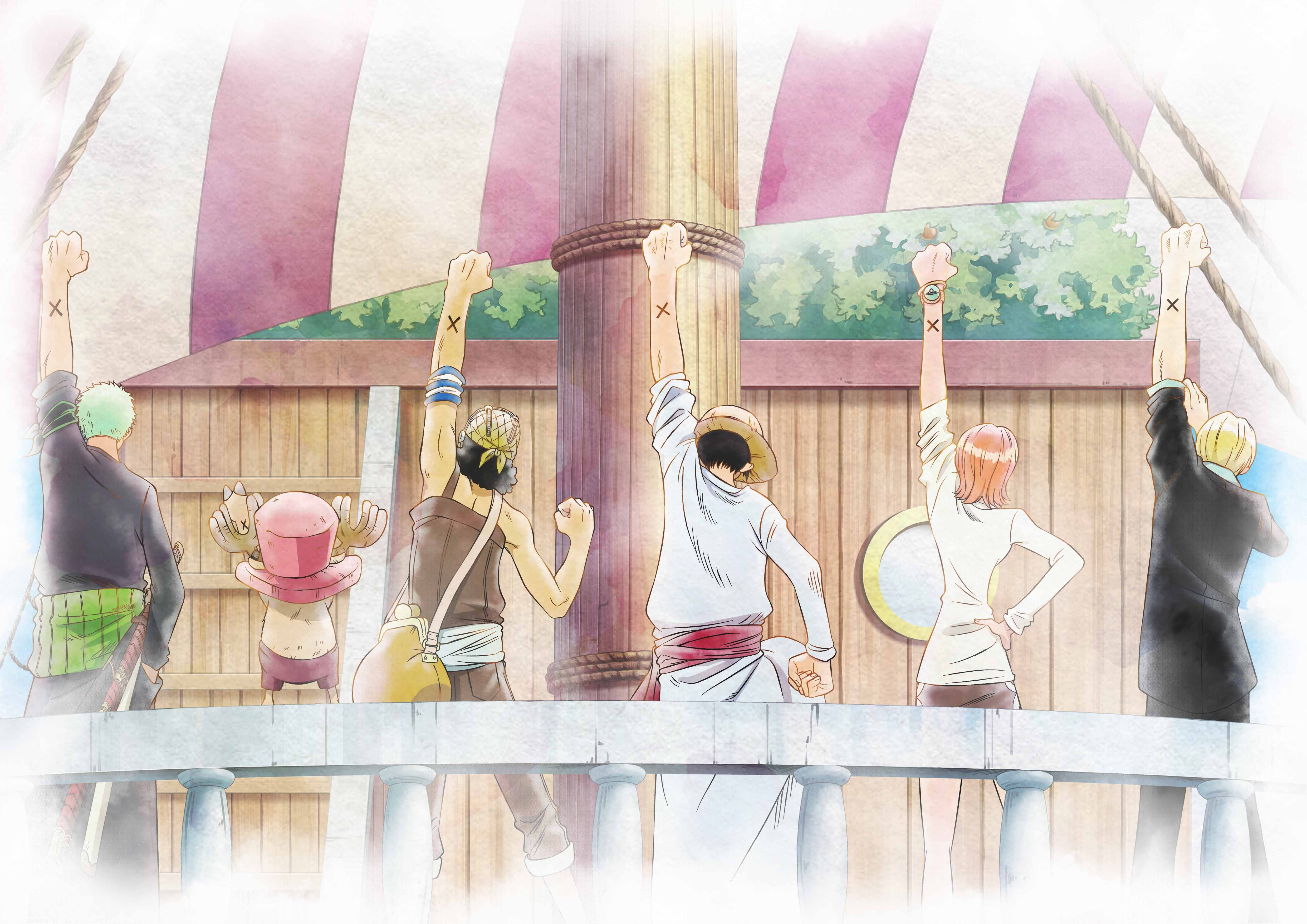One Piece: Luffy birthday visual - Straw Hats departing Alabasta and Vivi