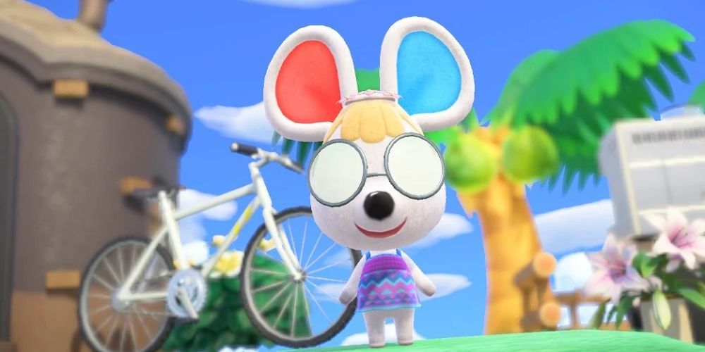 Petri looking at the camera wearing a dress in Animal Crossing_ New Horizons