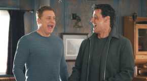 Harry (actor Alan Tudyk) nervously laughs next to Joseph (Enver Gjokaj) in Resident Alien