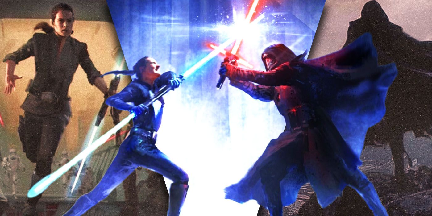 Rey e Kylo Duel of Fates Concept Arts