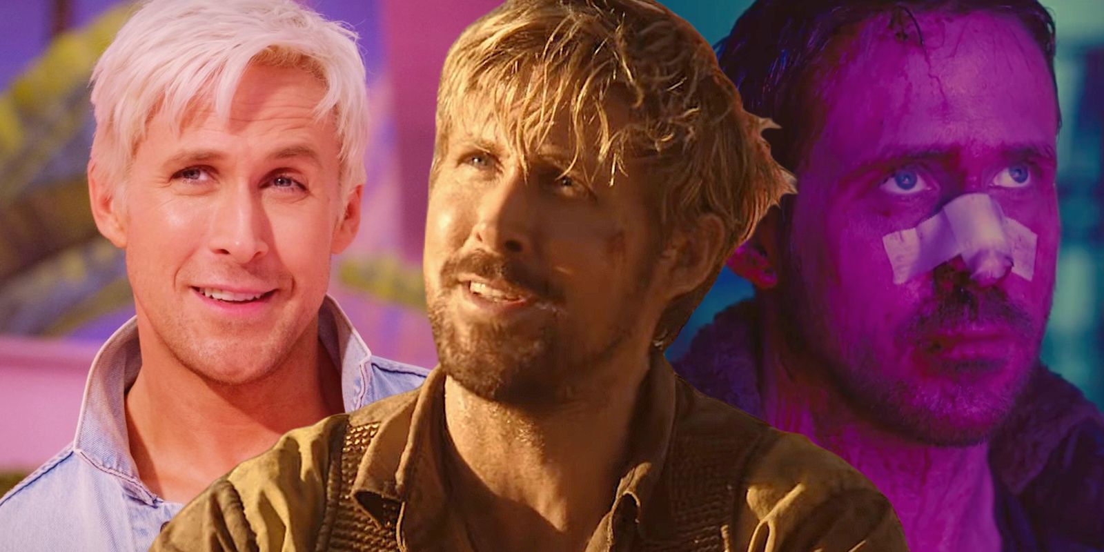 Ryan Gosling in Barbie, The Fall Guy, and Blade Runner 2049