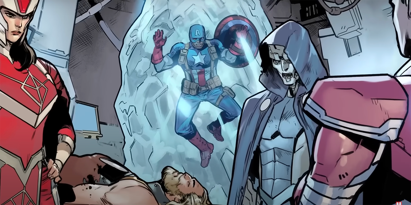 Captain America frozen in Ultimates #1 trailer.