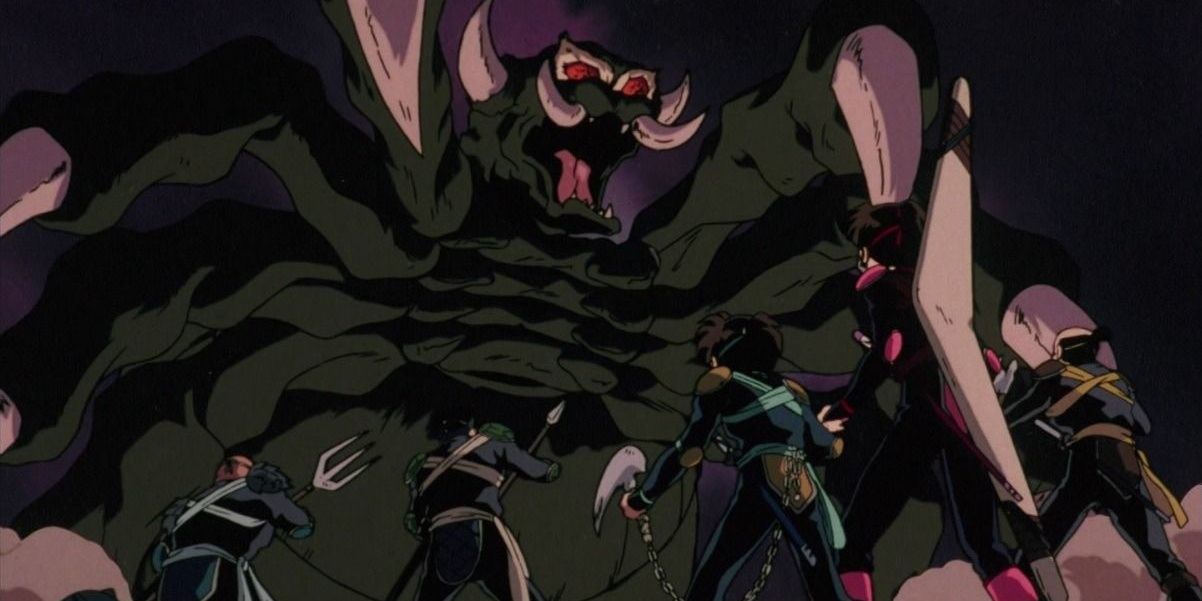Spider Demon vs Demon Hunters in Inuyasha.