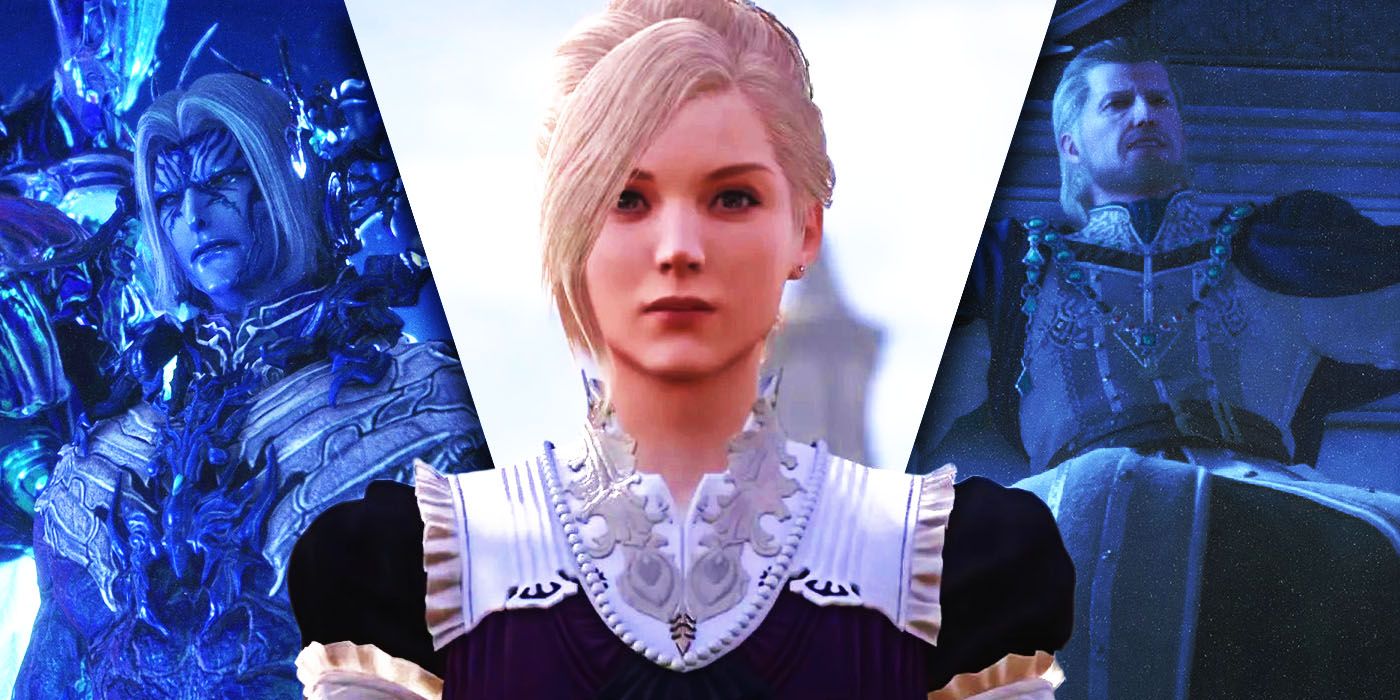 Split Images of Anabella Rosfield, Sylvestre Lesage, and Ultima from Final Fantasy XVI