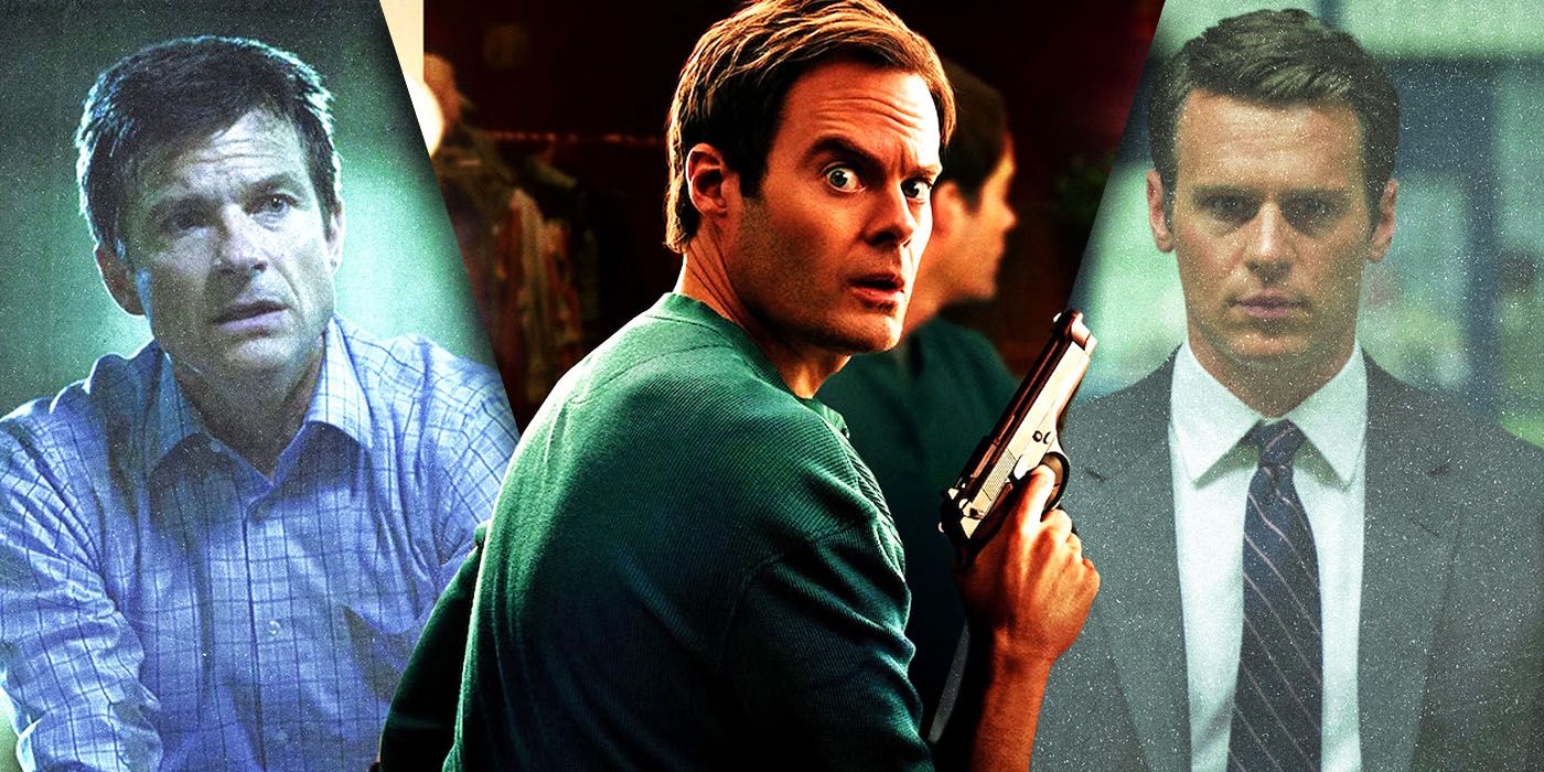 Split Images of  Bill Hader as Barry, Jason Bateman from Ozark and Jonathan Groff from Mindhunter