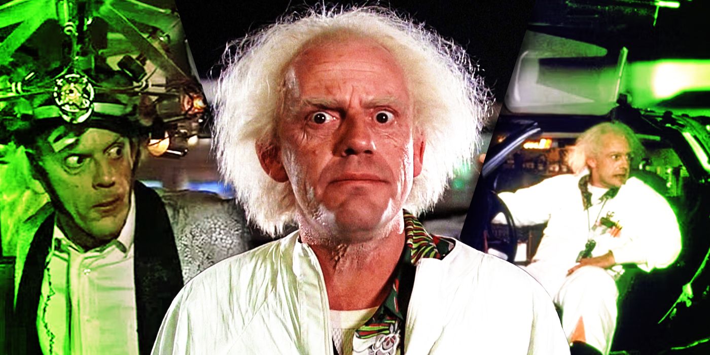 Split Images of Doc Brown Back To The Future