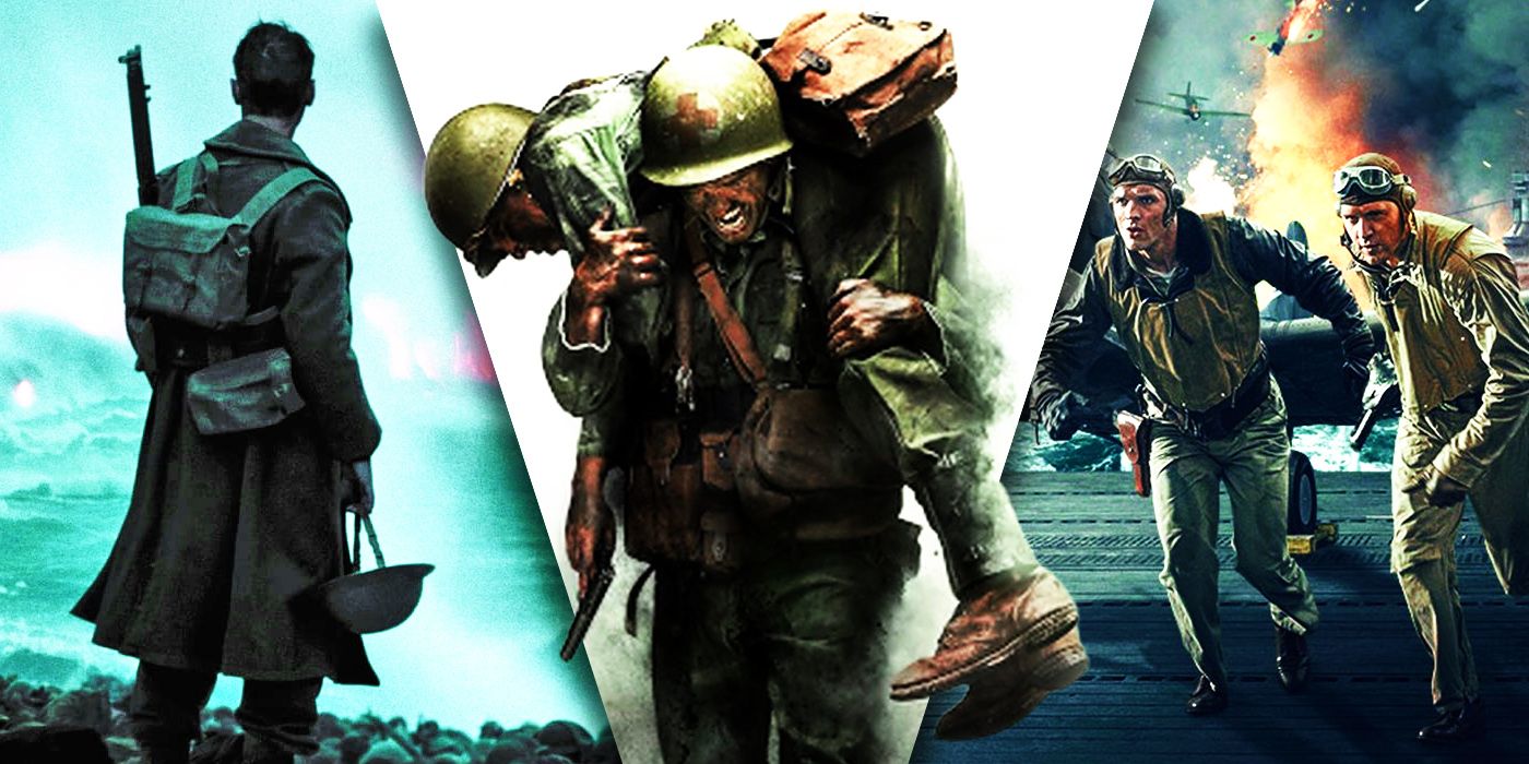 Split Images of Dunkirk, Hacksaw Ridge, and Midway