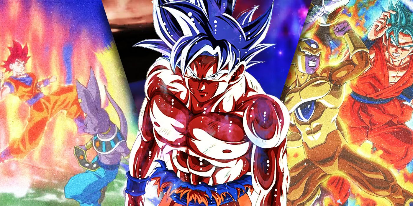 Split Images of Goku, Beerus, and Golden Frieza