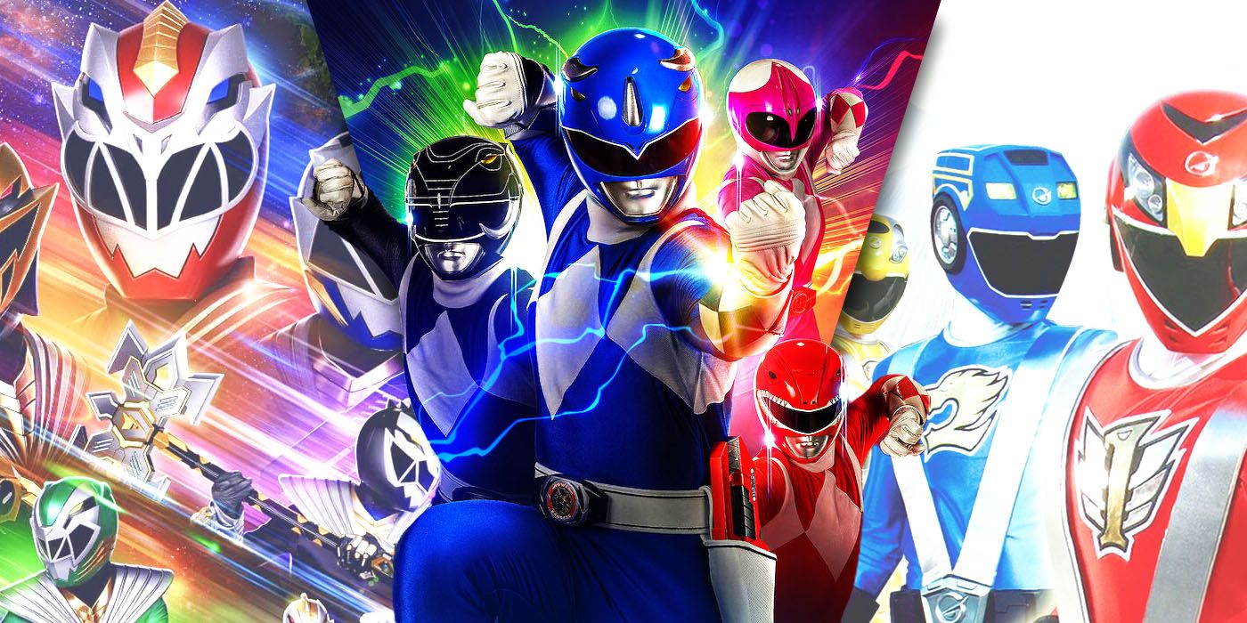 Split Images of Power Rangers Cosmic Fury, Mighty Morphin, and RPM