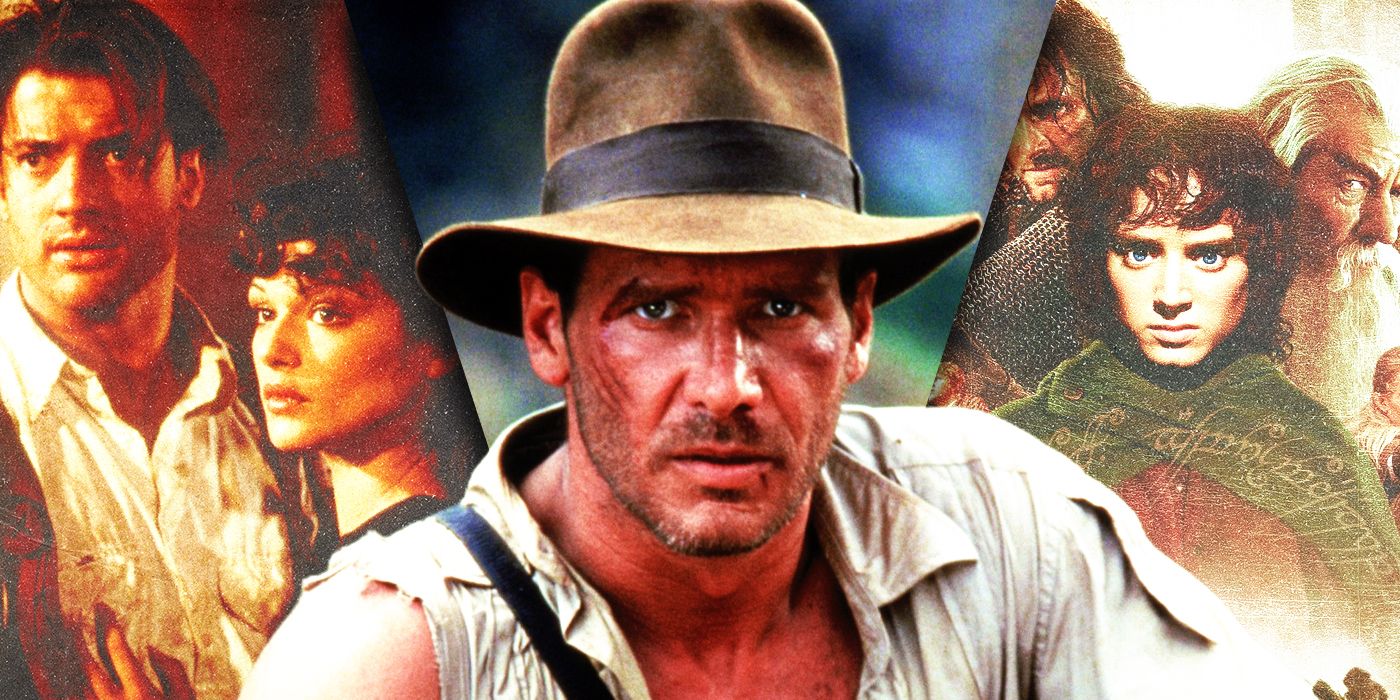 Split Images of The Mummy, Indiana Jones, and Lord of the Rings