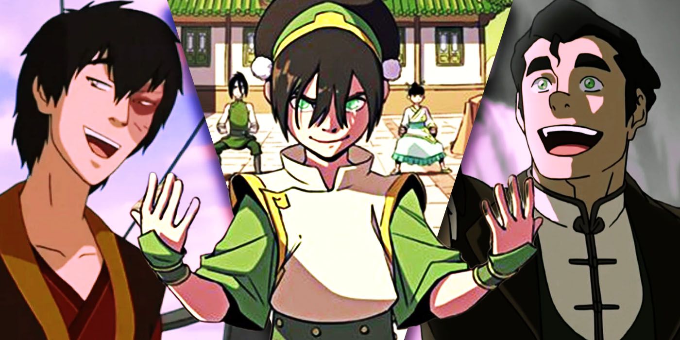 Split Images of Toph, Zuko, and Bolin