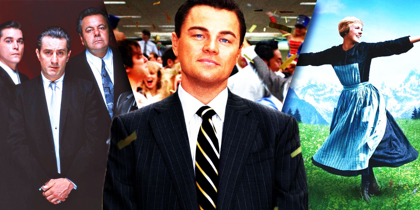 Split Images of Wolf of Wall Street, The Sound of Music and Goodfellas
