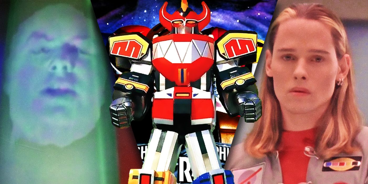 Split Images of Zordon, Megazord, and Andros