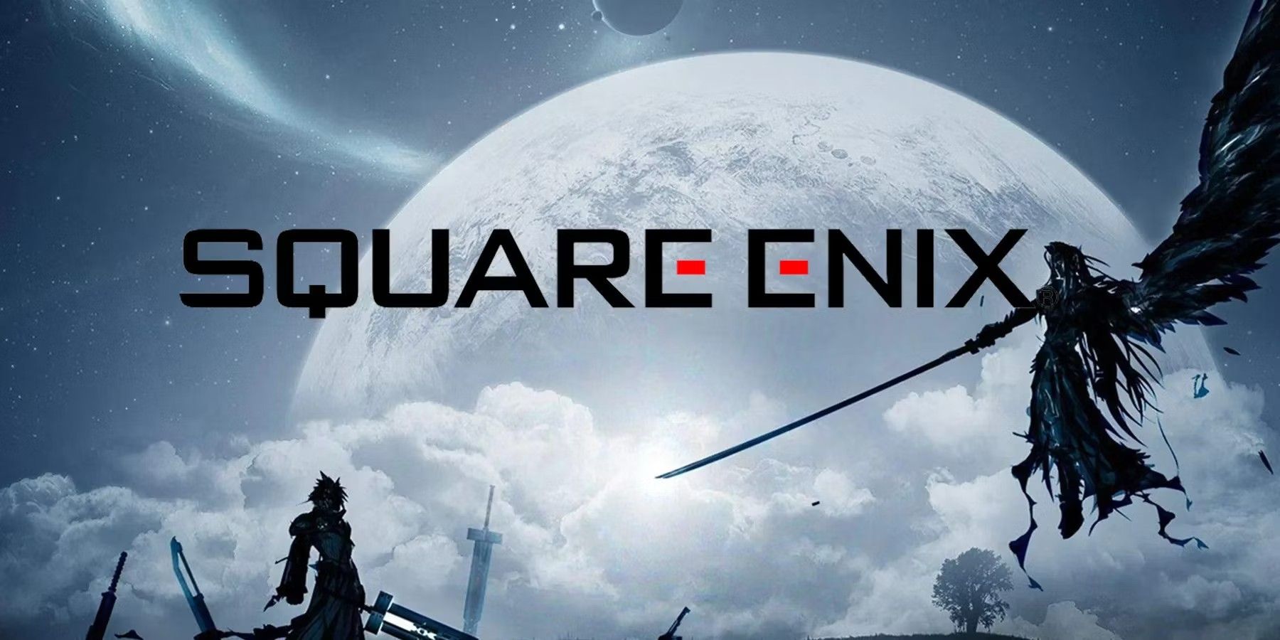 The Square Enix logo against a moon in the sky