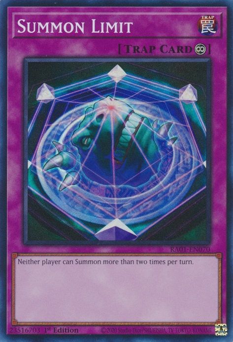 A carta armadilha Yugioh, Summon Limit.