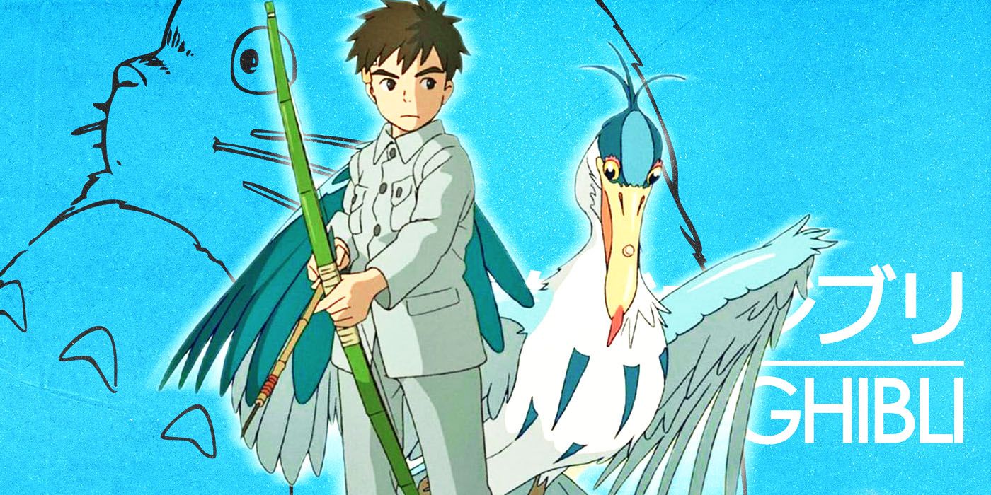 The Boy and The Heron with the official Studio Ghibli logo in the background