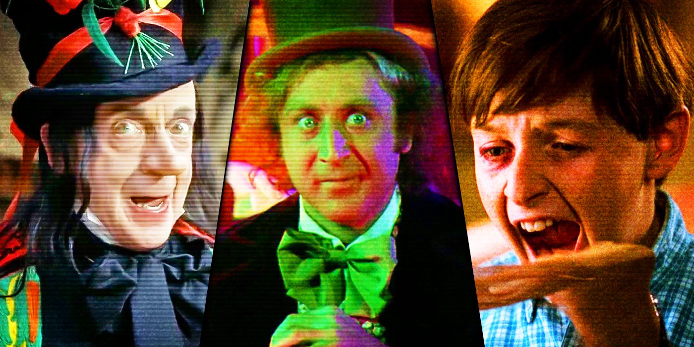 The Child Catcher from Chitty Chitty Bang Bang, Willy Wonka from Willy Wonka & the Chocolate Factory, and Alan Parish from Jumanji.
