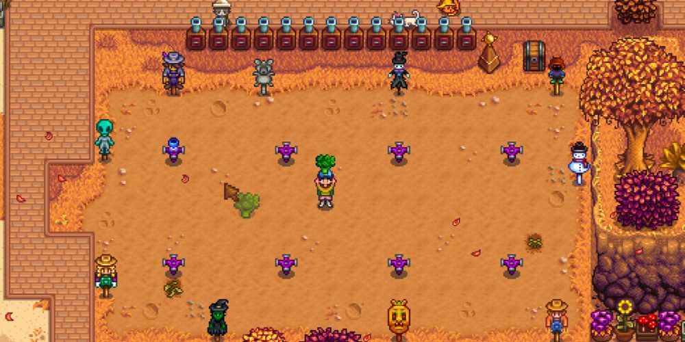 O jogador segura um brócolis em Stardew Valley