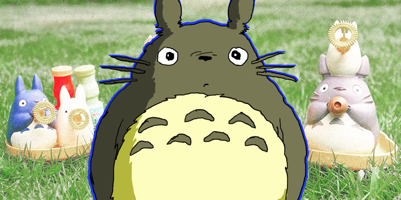 Totoro from Studio Ghibli's My Neighbor Totoro with bubble toy merchandise