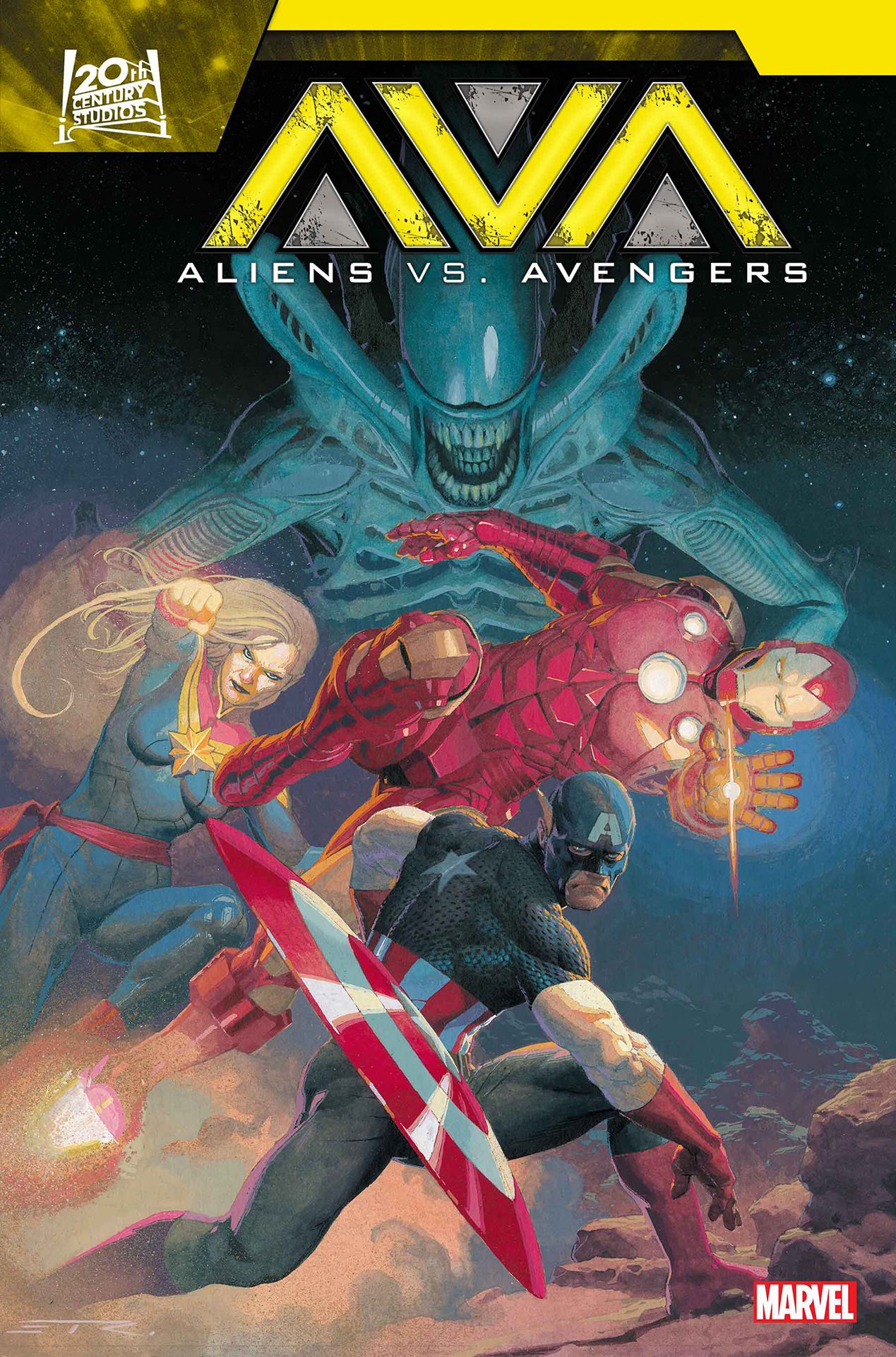 Alien vs. Avengers #1 cover.