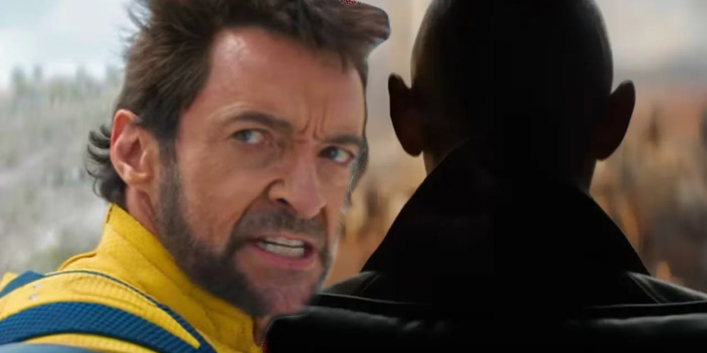 Split: Wolverine (Hugh Jackman) and Cassandra Nova (Emma Corrin) in Deadpool 3