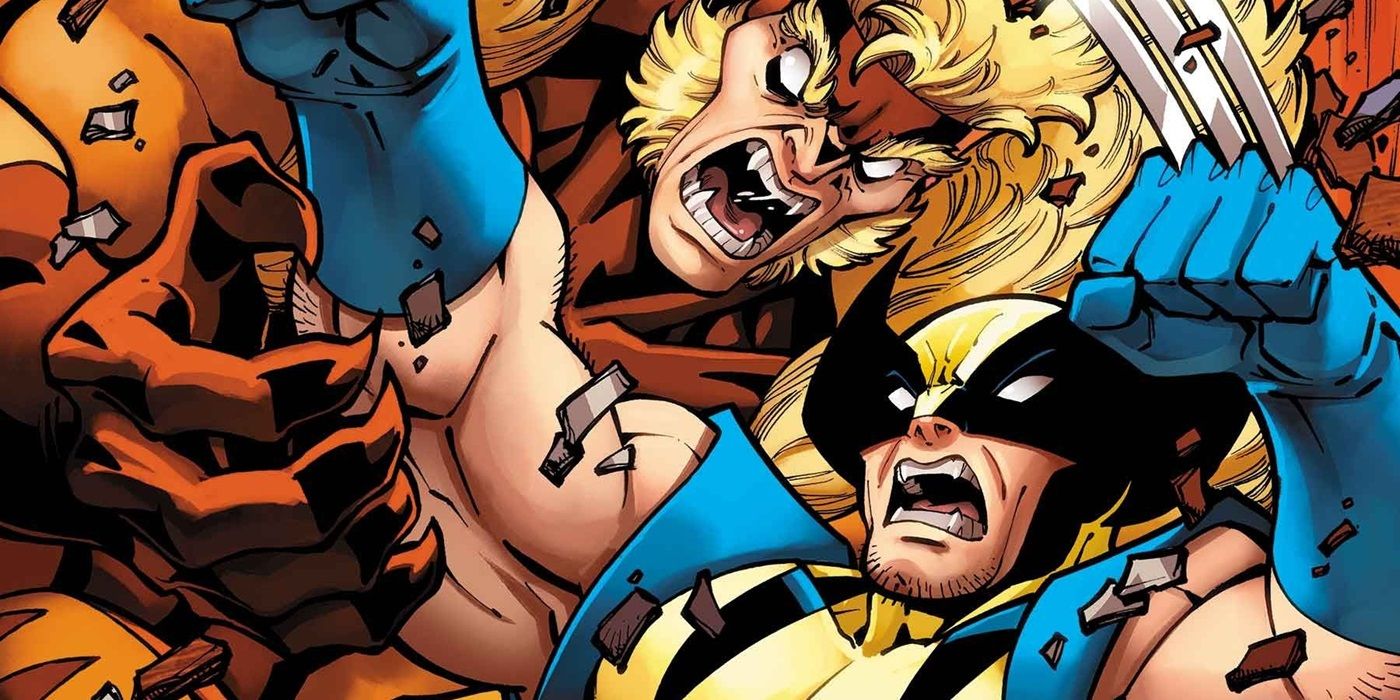Wolverine fights Sabretooth