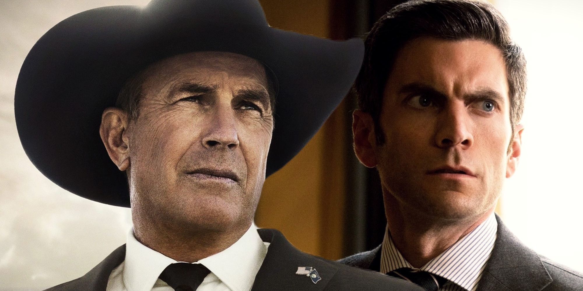 Split: John Dutton (Kevin Costner) and Jamie Dutton (Wes Bentley) in Yellowstone