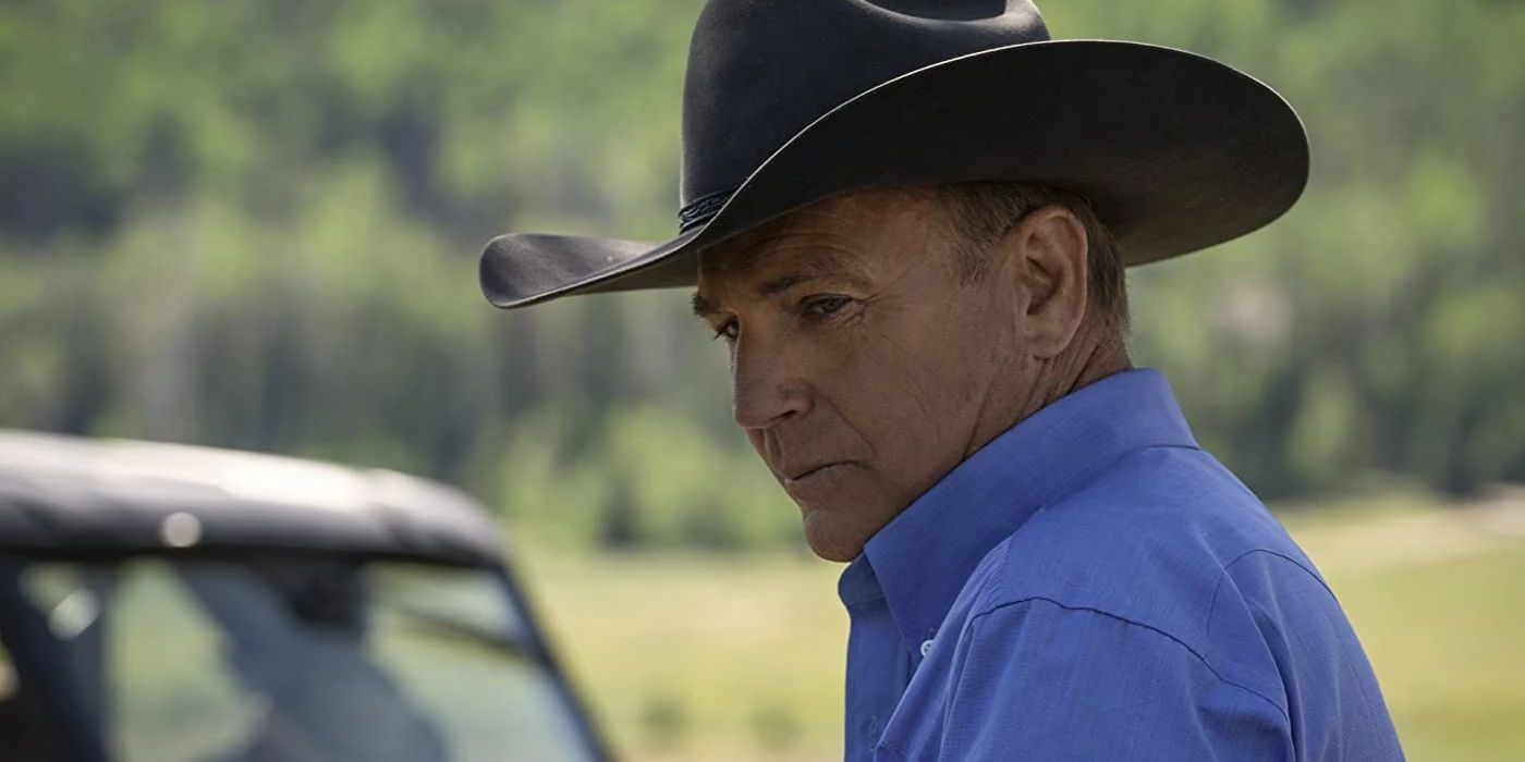 Yellowstone: John Dutton (Kevin Costner) looks over his shoulder