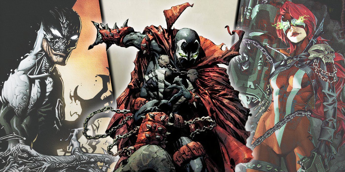 Split image of Spawn, Haunt, and She-Spawn from Image Comics