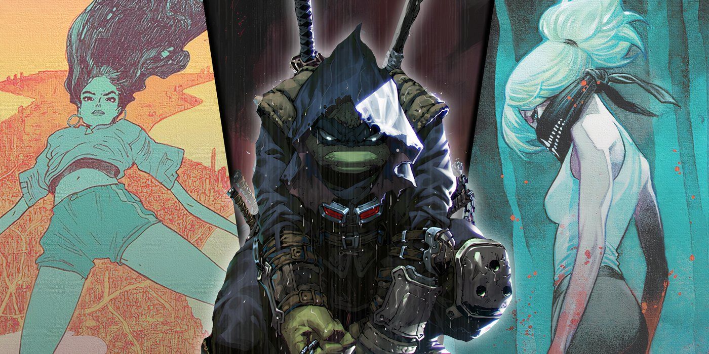 Split image of The Many Deaths of Laila Starr, TMNT: The last Ronin and Something is Killing the Children covers