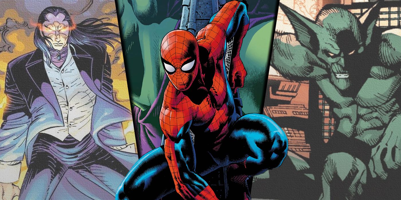 Spider-Man with Morlun and Jackal in the background