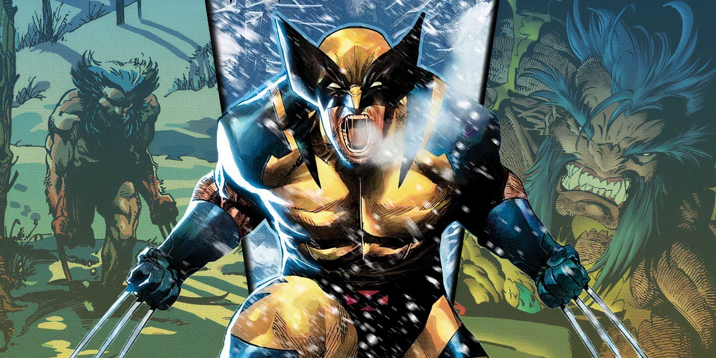 Wolverine shouting in the cold with Weapon X and Feral Wolverine in the background