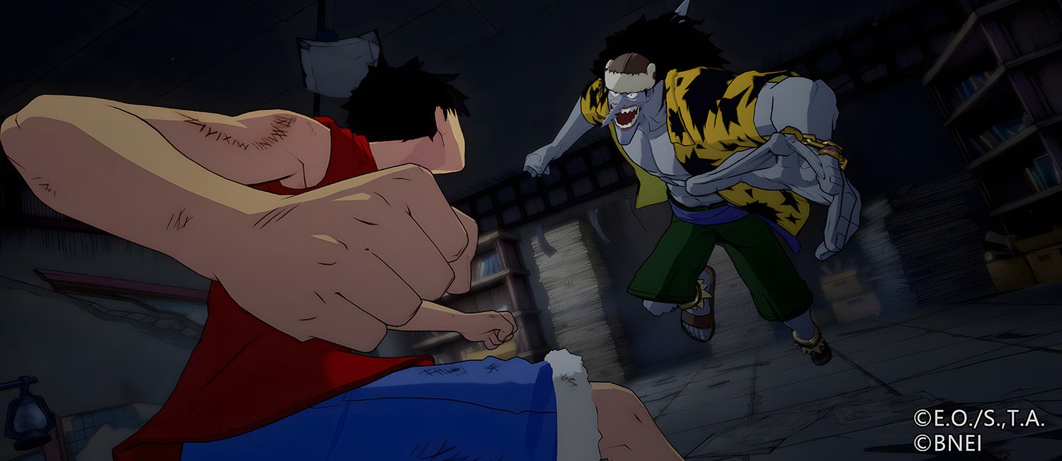 Luffy vs Arlong in the new One Piece anime video game, One Piece: Ambition