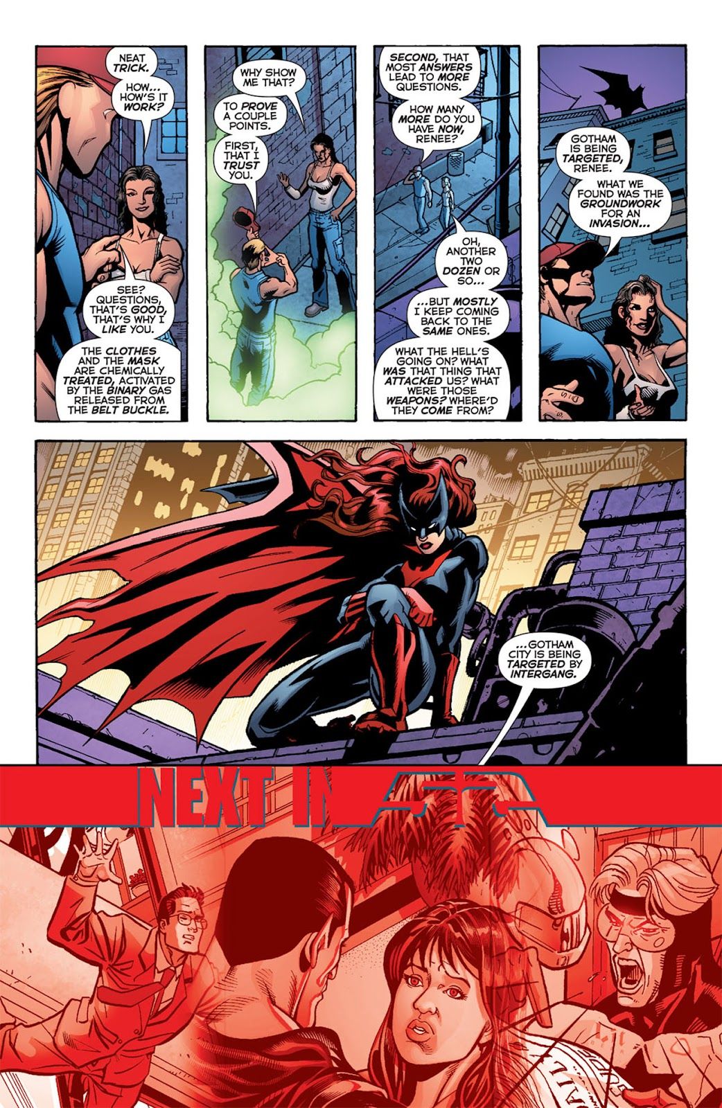 Batwoman está em um telhado