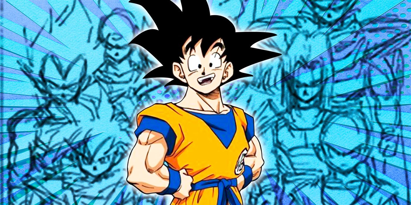 Adult Goku from Dragon Ball with rare Akira Toriyama character sketch
