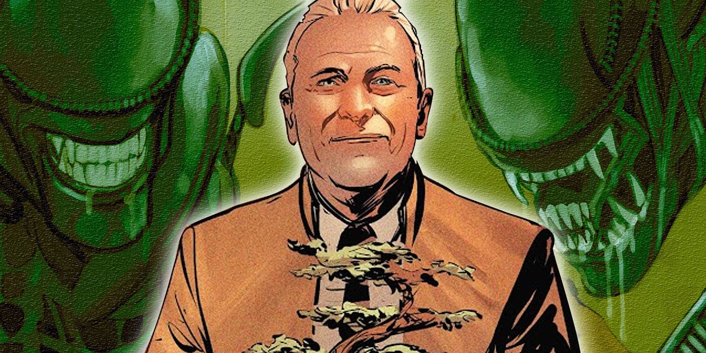 An older Carter Burke holds a Bonsai tree in What If?... Aliens