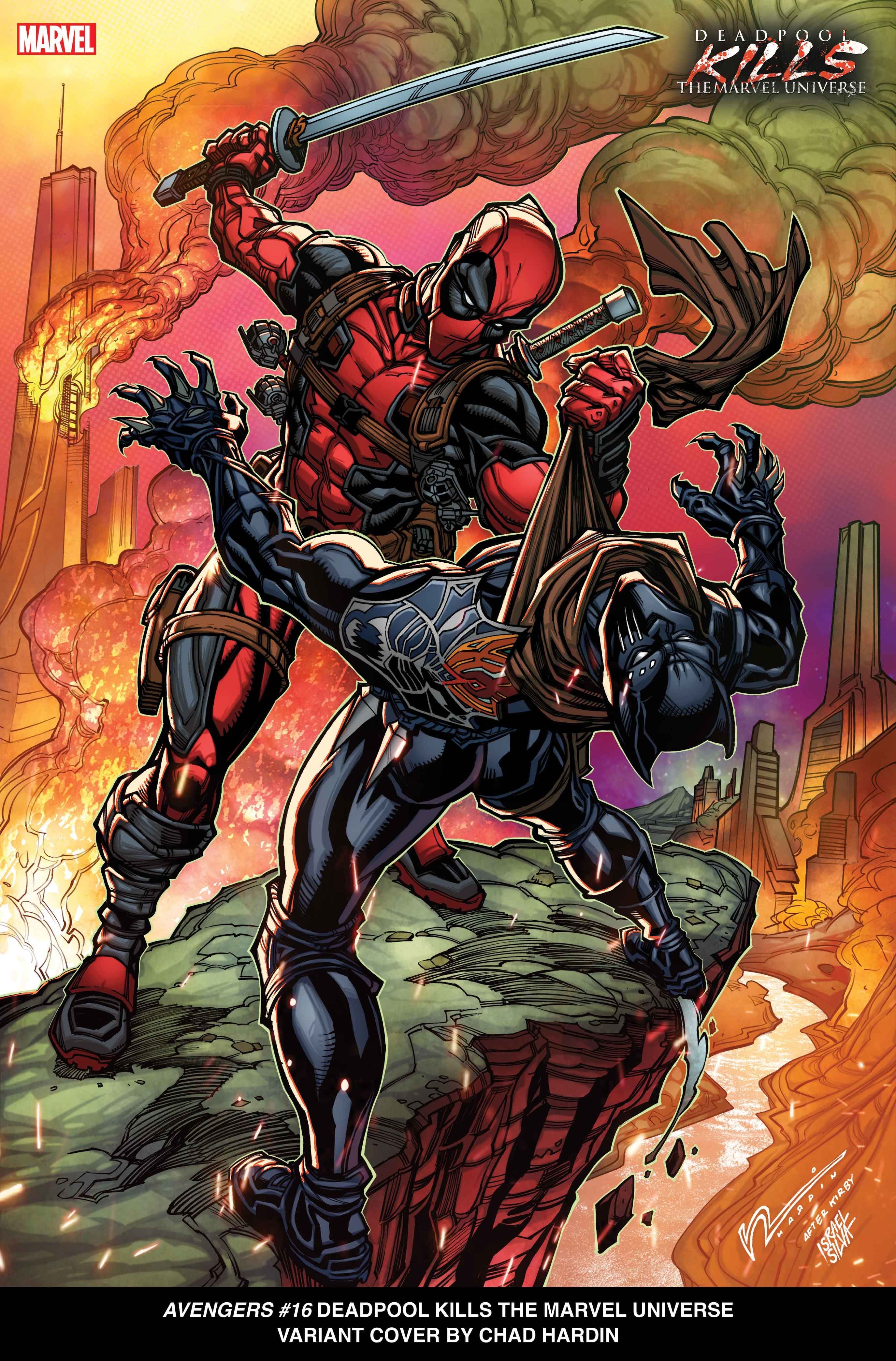 AVENGERS #16 Deadpool Kills the Marvel Universe Variant Cover by Chad Hardin