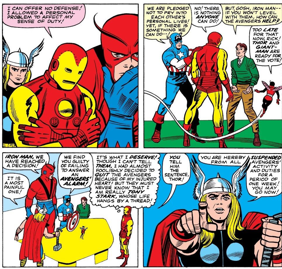 When Iron Man Was Suspended By the Avengers for Slacking Off as a Superhero