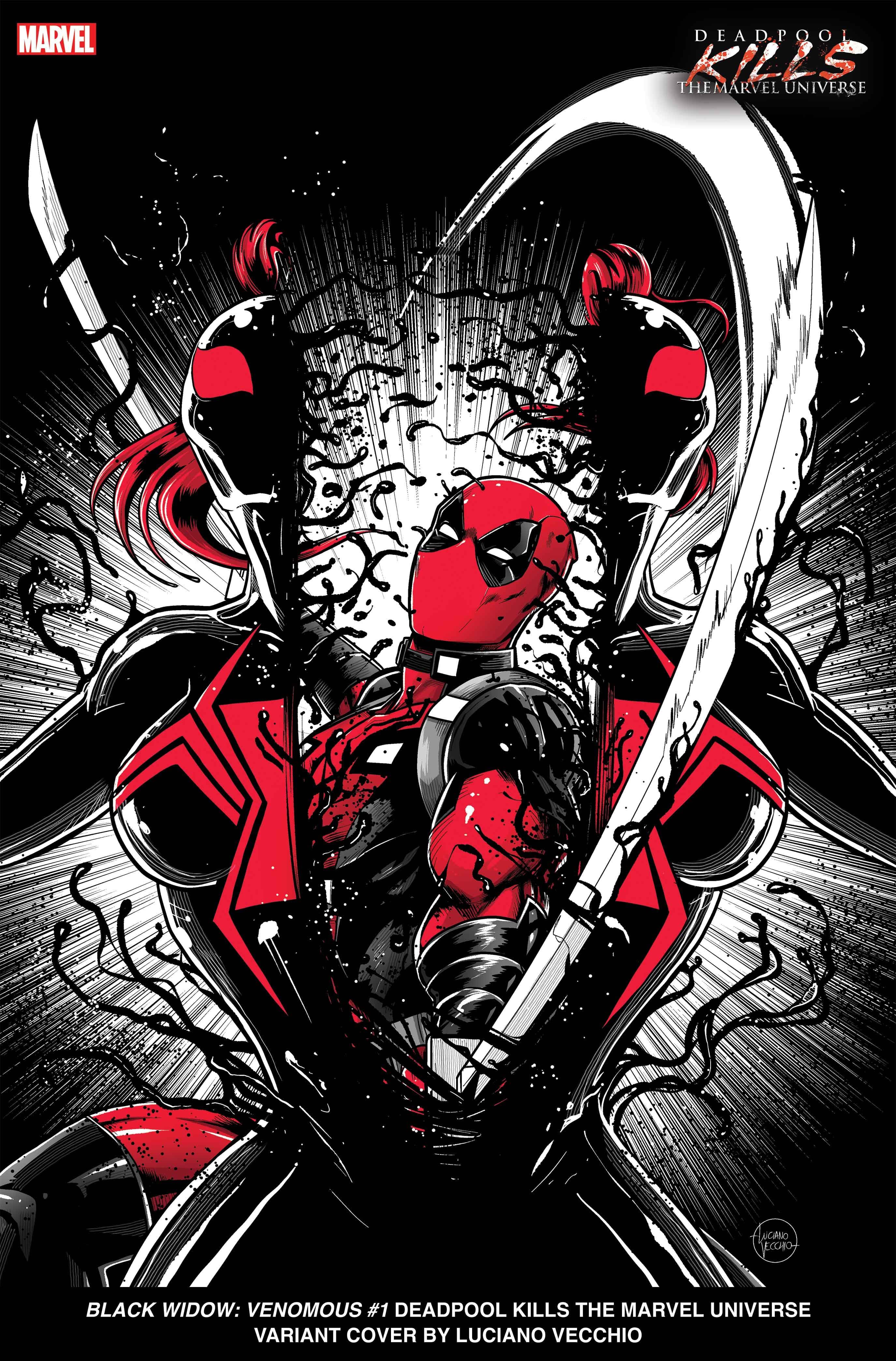 BLACK WIDOW VENOMOUS #1 Deadpool Kills the Marvel Universe Variant Cover by Luciano Vecchio