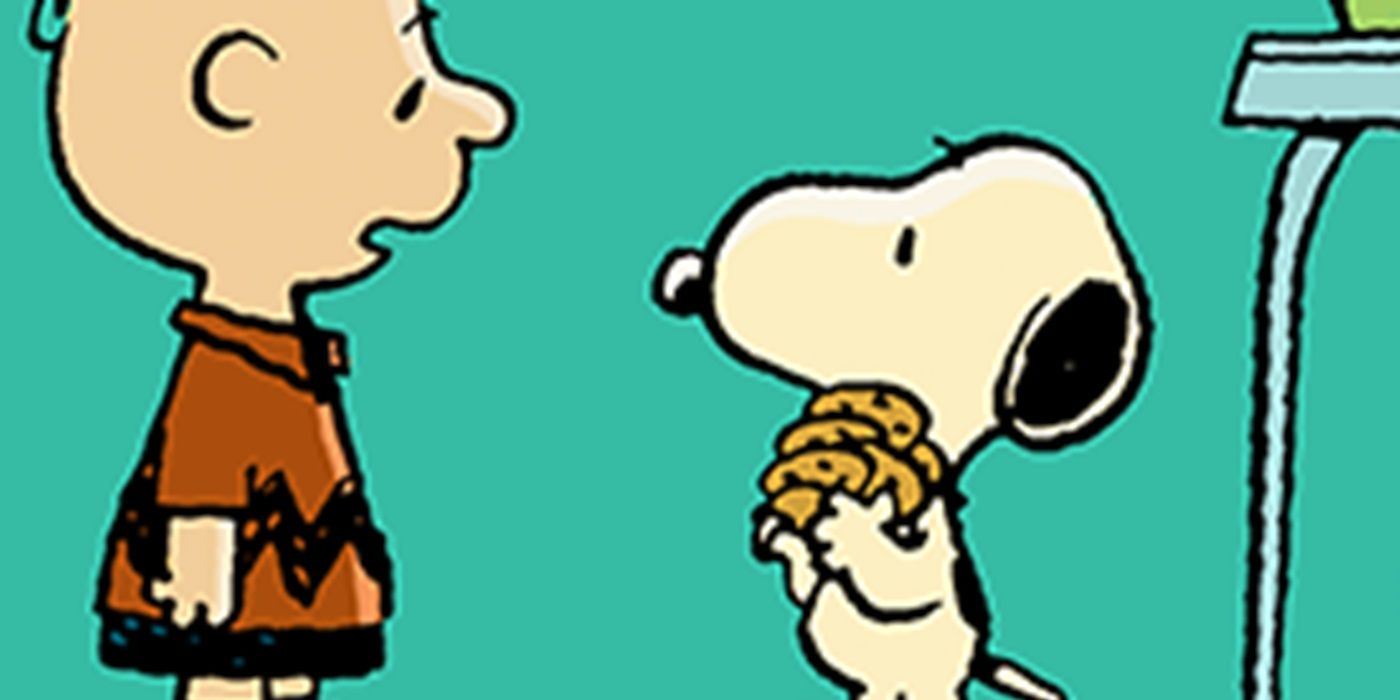 Charlie Brown and Snoopy and cookies