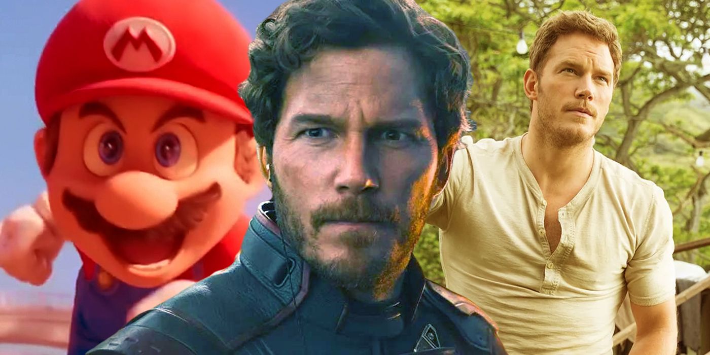 Split: Chris Pratt as Mario, Star-Lord, and Owen Grady